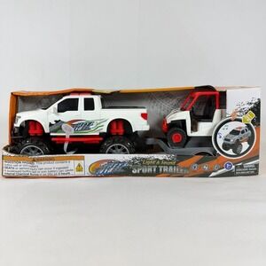 Monster Truck Pickup with Trailer and Off-Road UTV Vehicle Toy